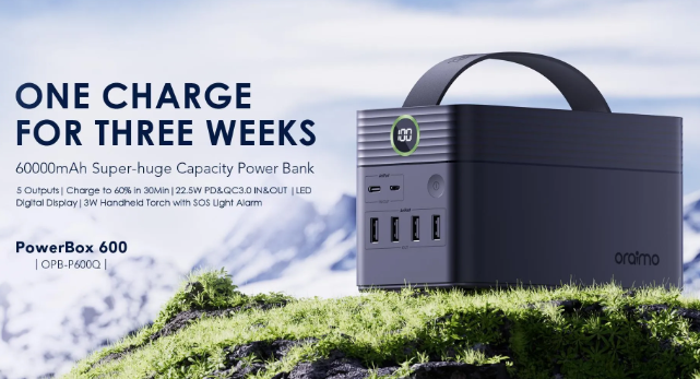 oraimo PowerBox 600 60000mAh 22.5W 5 Outputs in One Power Bank