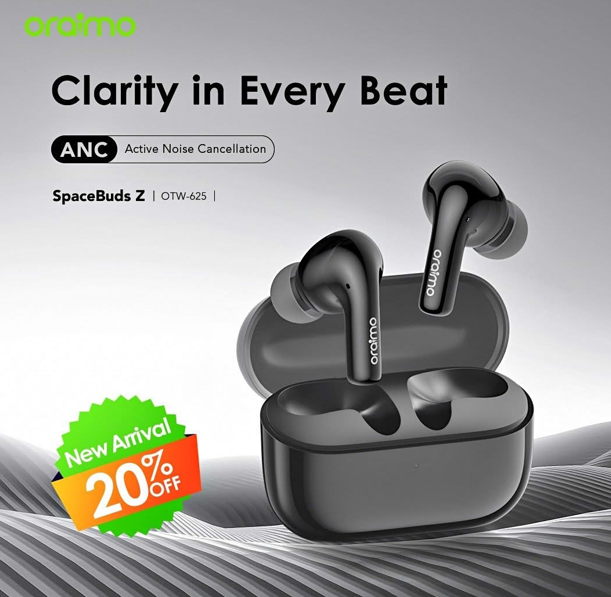 oraimo SpaceBuds Z ANC True Wireless Earbuds with Spatial Audio Dual-device Connectivity Bluetooth Earpods Earphones
