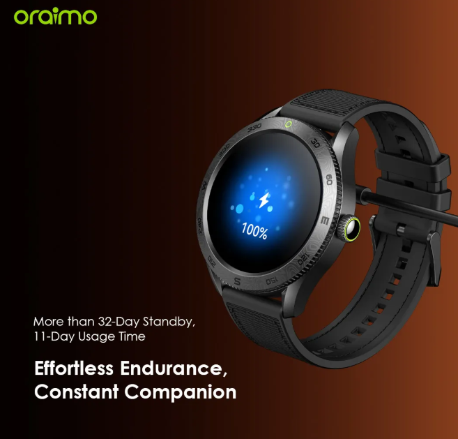 oraimo Watch Nova RN 1.43'' Amoled Rotating Bezel Control Anti-scratch Panda Glass  Smart Watch