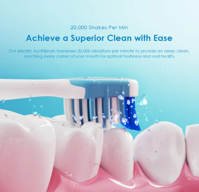 oraimo SoniCare Electric Toothbrush  Lasts 120 Days Per Battery,  8 Brush Heads Last A Year