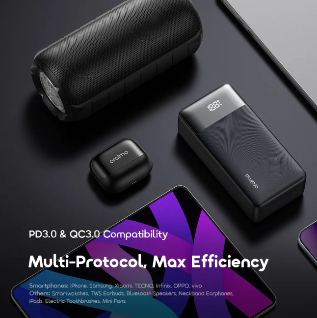 oraimo PowerNova QF1 27000mAh 22.5W Power Bank  Charge Your Phone Up TO 5.5 Times Oraimo Portable Powerbank