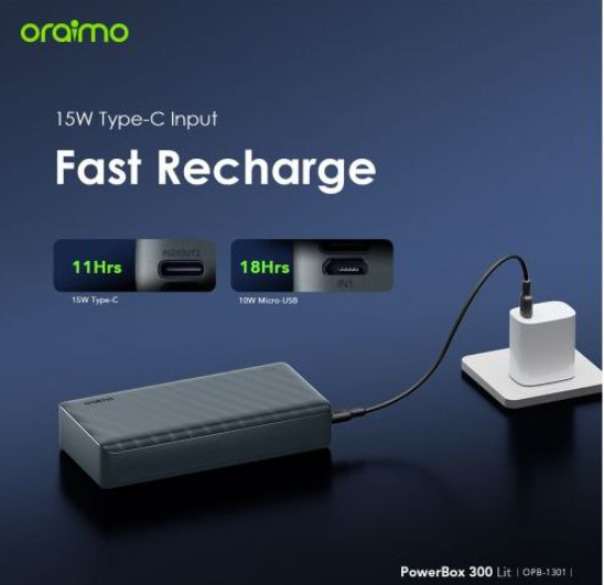 ORIGINAL oraimo PowerBox 300 Lit 30000mAh 15W Power Bank