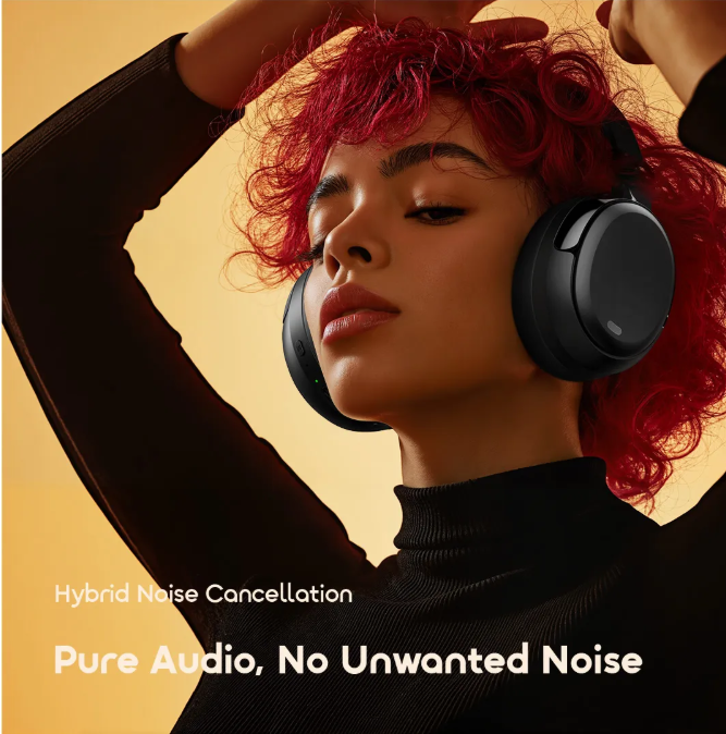 OFFER! Oraimo BoomPop N with Hybrid Noise Cancellation,  65-hr Long Playtime and Dual Device Connection  Wireless Bluetooth Headphones Earphones