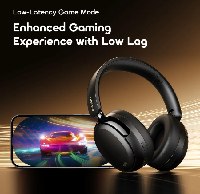 OFFER! Oraimo BoomPop N with Hybrid Noise Cancellation,  65-hr Long Playtime and Dual Device Connection  Wireless Bluetooth Headphones Earphones