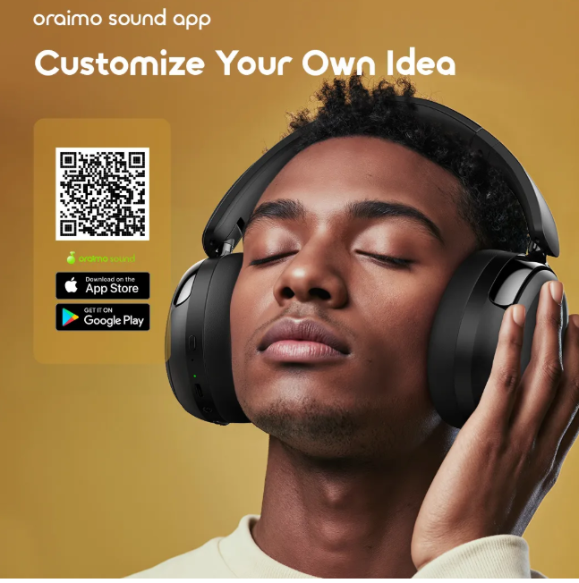 OFFER! Oraimo BoomPop N with Hybrid Noise Cancellation,  65-hr Long Playtime and Dual Device Connection  Wireless Bluetooth Headphones Earphones