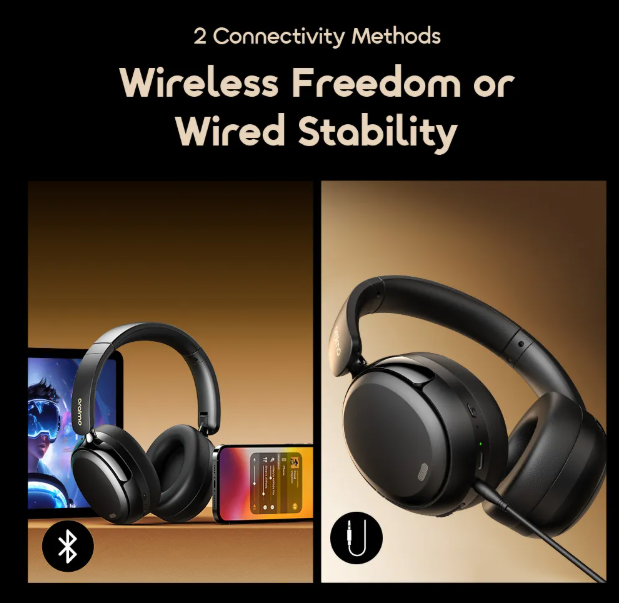 OFFER! Oraimo BoomPop N with Hybrid Noise Cancellation,  65-hr Long Playtime and Dual Device Connection  Wireless Bluetooth Headphones Earphones