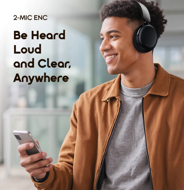 OFFER! Oraimo BoomPop N with Hybrid Noise Cancellation,  65-hr Long Playtime and Dual Device Connection  Wireless Bluetooth Headphones Earphones