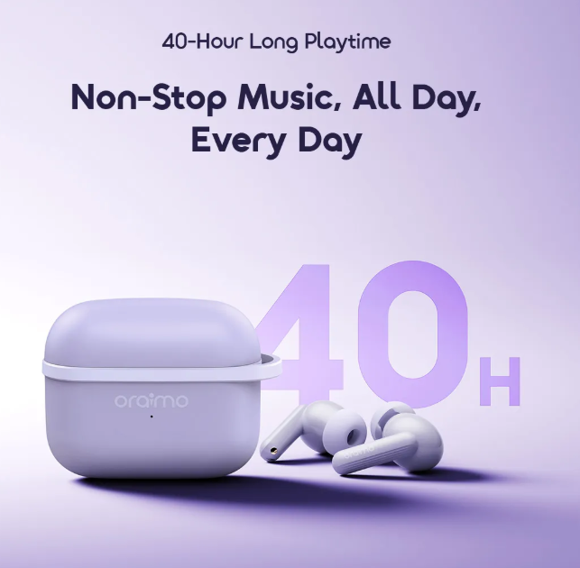 oraimo SpaceBuds Lite  40-hour Playtime Havybass True Wireless Earbuds With APP Control True Wireless Earbuds Bluetooth Earphones
