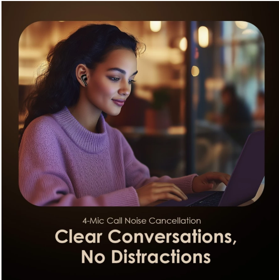 Oraimo OTW-626N Active noise cancellation Wireless Earphones TWS Bluetooth 5.4 with IPX5 Waterproof  Bluetooth Earphones