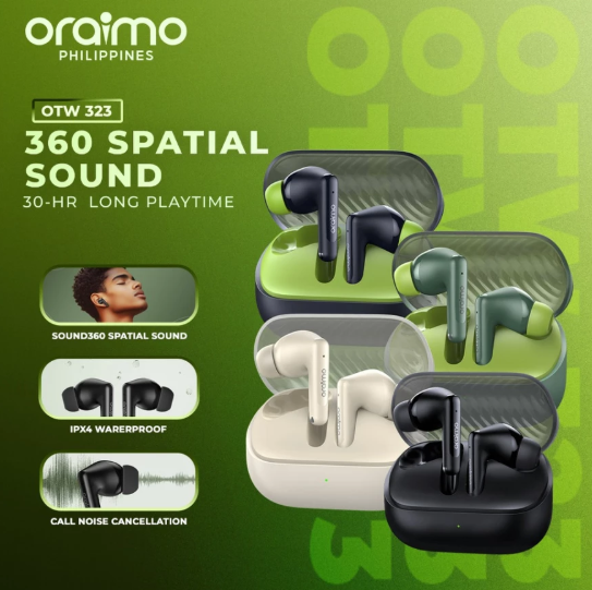Oraimo OTW-323 TWS Earphone 2-Mic ENC Bluetooth V5.4 True Wireless Earphones In-Ear Headphones  Bluetooth Earphones
