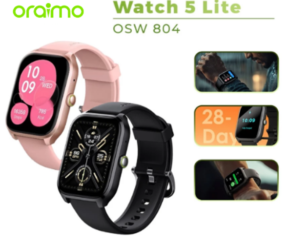 Oraimo OSW-804 Smart Watch 2.01'' TFT Heart Rate Monitoring and Blood Oxygen Bluetooth Smartwatch