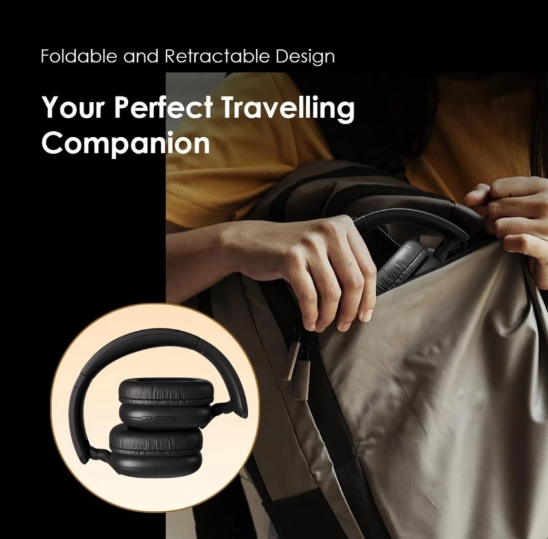 Oraimo OHP-317 Bluetooth Wireless Headphones Gaming Low Latency Foldable Headset With Built-in Mic