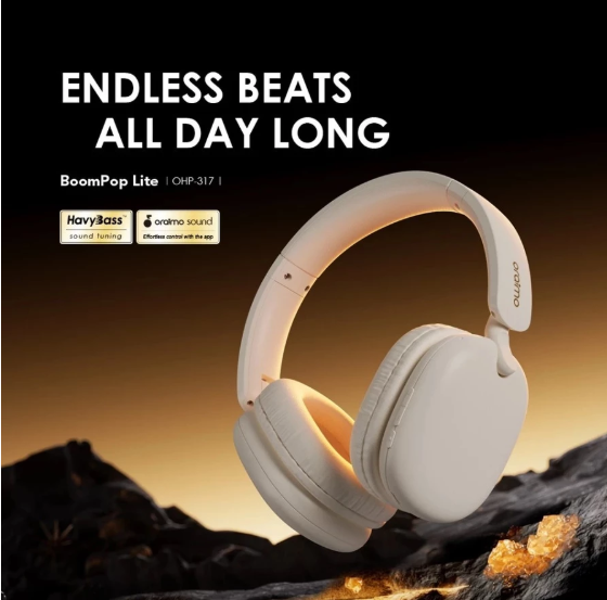 Oraimo OHP-317 Bluetooth Wireless Headphones Gaming Low Latency Foldable Headset With Built-in Mic