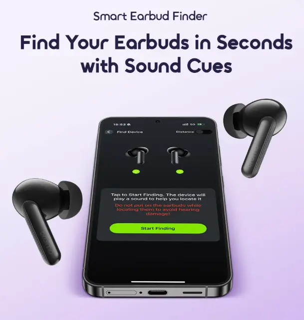 oraimo SpaceBuds Lite Sound360 Anti-Lost True Wireless Earbuds 40-Hr Long Playtime Bluetooth Earphones