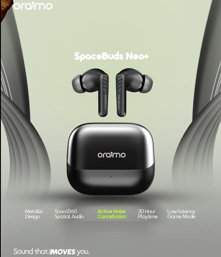 oraimo SpaceBuds Neo+ ANC Spatial Audio True Wireless  Bluetooth  Earphones