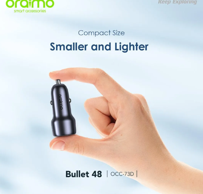 oraimo Bullet 48 48W Car Charge 18W+30W Fast Charge  USB-A & Type-C Output