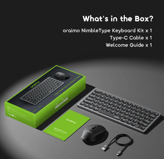 oraimo NimbleType Wireless Keyboard Mouse Kit 30-Day Battery Life, Long-Lasting Power  Keyboard & Mouse Combos