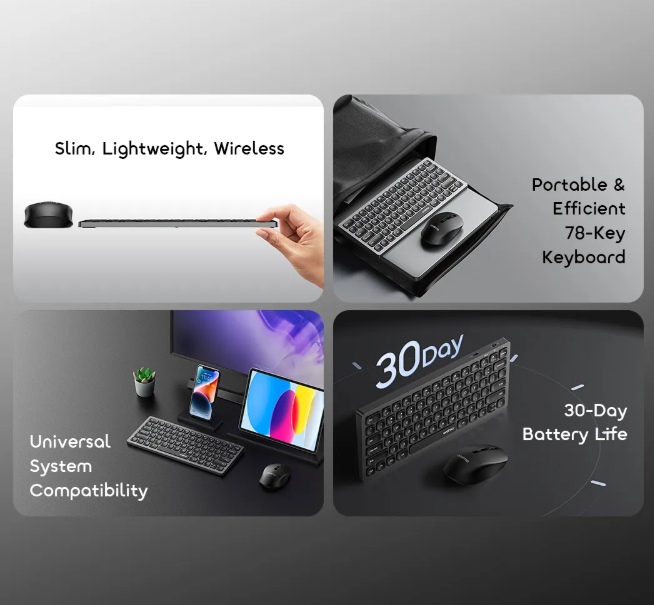oraimo NimbleType Wireless Keyboard Mouse Kit 30-Day Battery Life, Long-Lasting Power  Keyboard & Mouse Combos