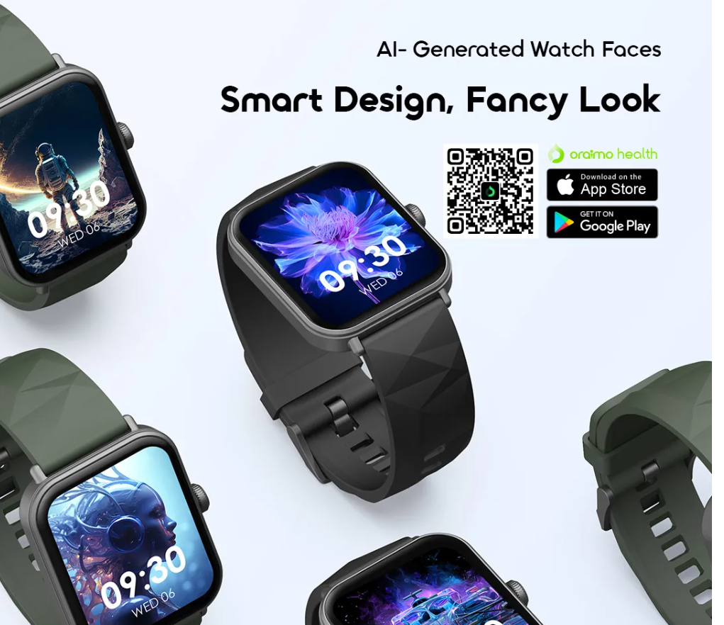 Oraimo Watch Nova 2 Lite 1.93" AMOLED AI Generated Watch Faces Smartwatches + FREE EXTRA STARPS