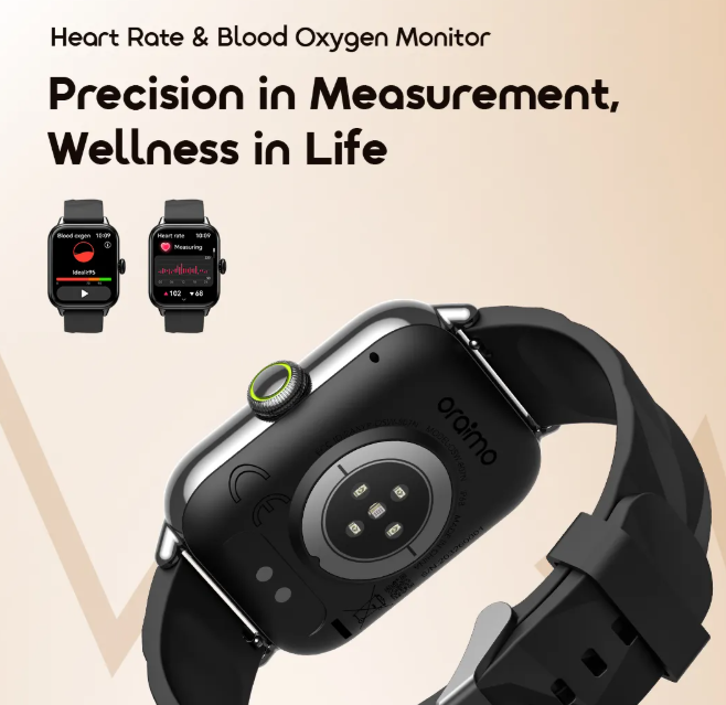 oraimo Watch 6 Nano 1.52" TFT Full Touch Smart Watch  Anti-Scratch Panda Glass +  Free Extra Strap