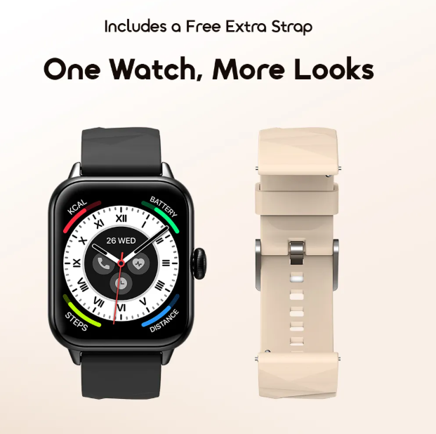 oraimo Watch 6 Nano 1.52" TFT Full Touch Smart Watch  Anti-Scratch Panda Glass +  Free Extra Strap