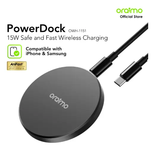oraimo PowerDock 15W Magnetic Wireless Charging Hub MagSafe OWH-1151, fast charging 15W
Mini, Portable, Slim Design Wireless Chargers Wireless Chargers 

5A 3V Cable