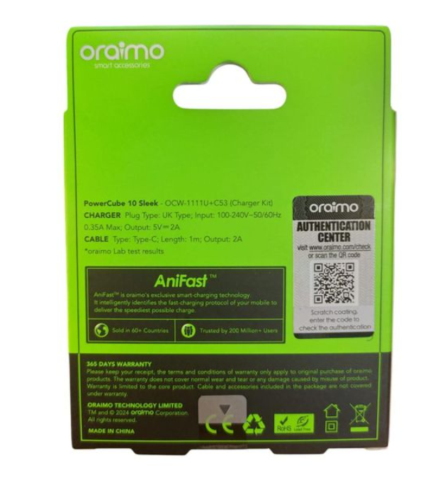 Share this product




Oraimo Original Type C fast charger and cable 10W fast Wall Chargers