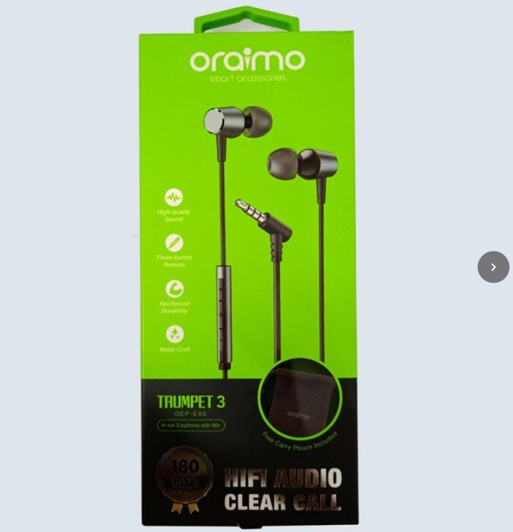 Oraimo OEP-E40 Trumpet 3 In-Ear Earphone With Mic  Wired Earphones