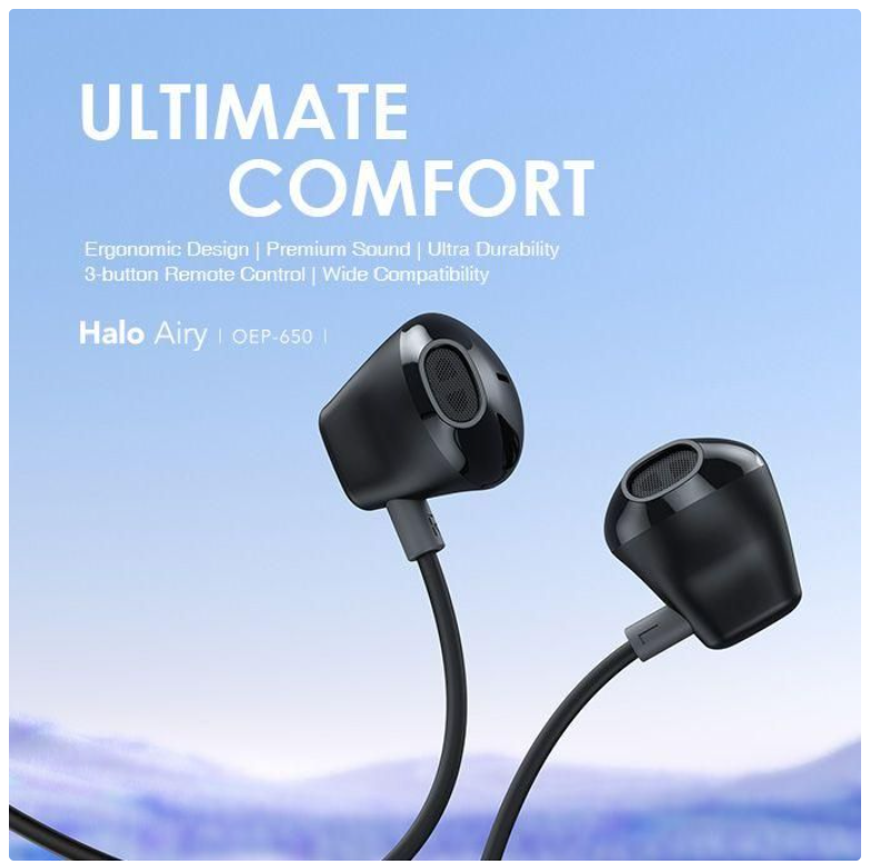 Oraimo Halo Airy Type C Earphones In ear Hd Sound Bass Earphone  Wired Earphones
