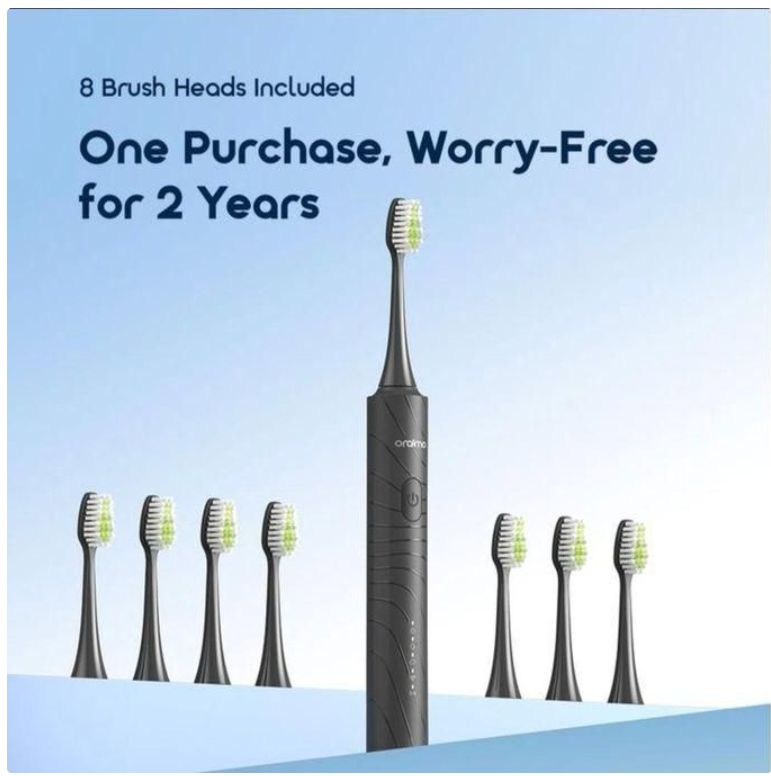 Oraimo. Magnisonic Sonic Power Electric Toothbrush  Electric Toothbrushes for dental care with 8 additional  brush heads