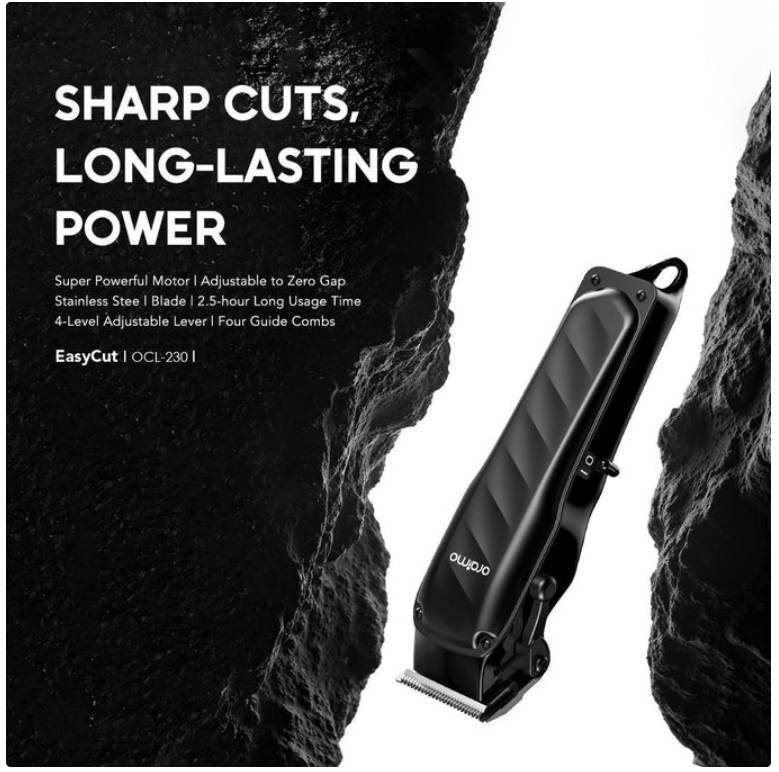 Oraimo EasyCut Hair Clipper Super Powerful Motor Adjustable Lever Hair Clippers & Accessories