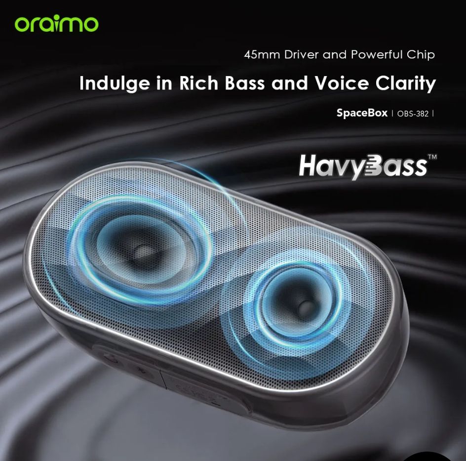 Oraimo SpaceBox FM and Customizable Lights and EQ Wireless Bluetooth Speaker