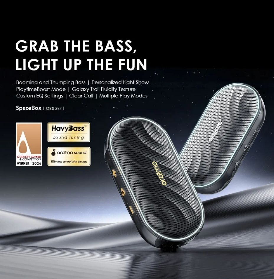 Oraimo SpaceBox FM and Customizable Lights and EQ Wireless Bluetooth Speaker