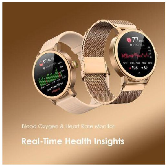 SUPPER OFFER!!Oraimo Watch Muse (Rose Gold) AMOLED Display Ladies Smartwatch - 1.32" AMOLED Round Display, Always-On Display, 11 Days Battery, IP68 Waterproof, Heart Rate & Blood Oxygen Monitor