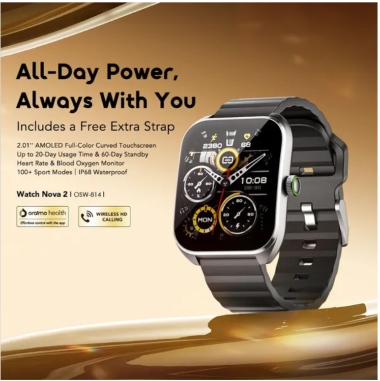 oraimo Watch Nova 2 2.01" AMOLED IP68 Curved Touchscreen Smart Watch Smartwatches