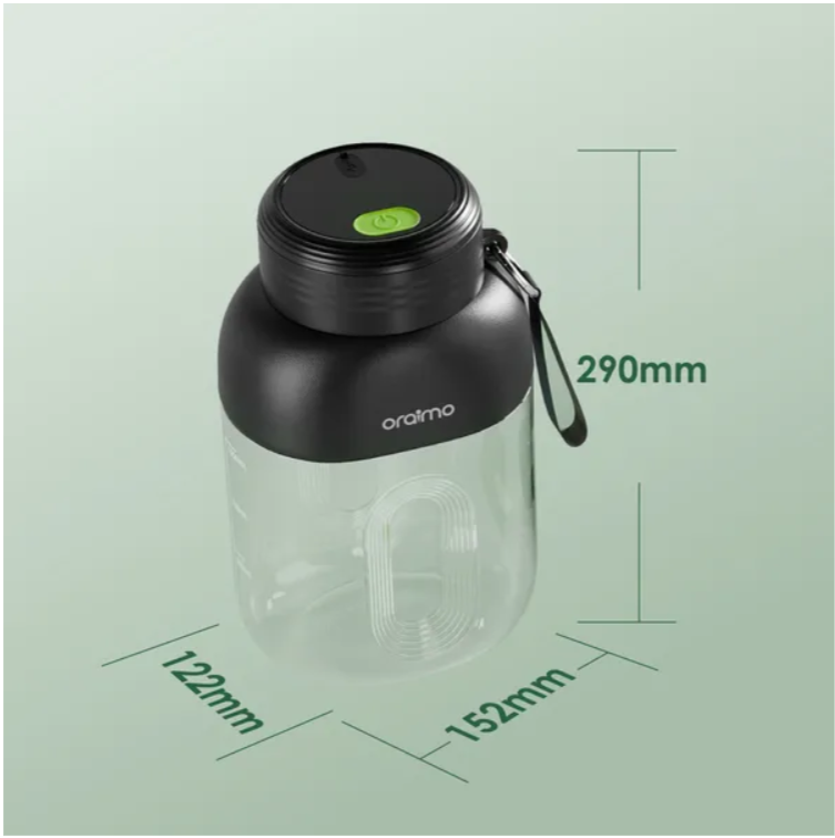 oraimo SmartBlender Cup 1L Juice Blender, Dual Lid Convenience, Max 15 Cups on Full Charge, 1L Big Capacity