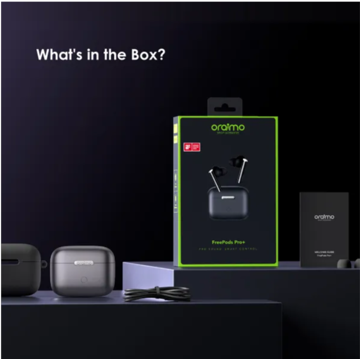 Oraimo FreePods Pro+ Hybrid ANC True Wireless Earbuds with Hybrid ANC, Up to 45dB Wide Area Tap Smart Chat Mode & Protective Case Included Bluetooth Earphones