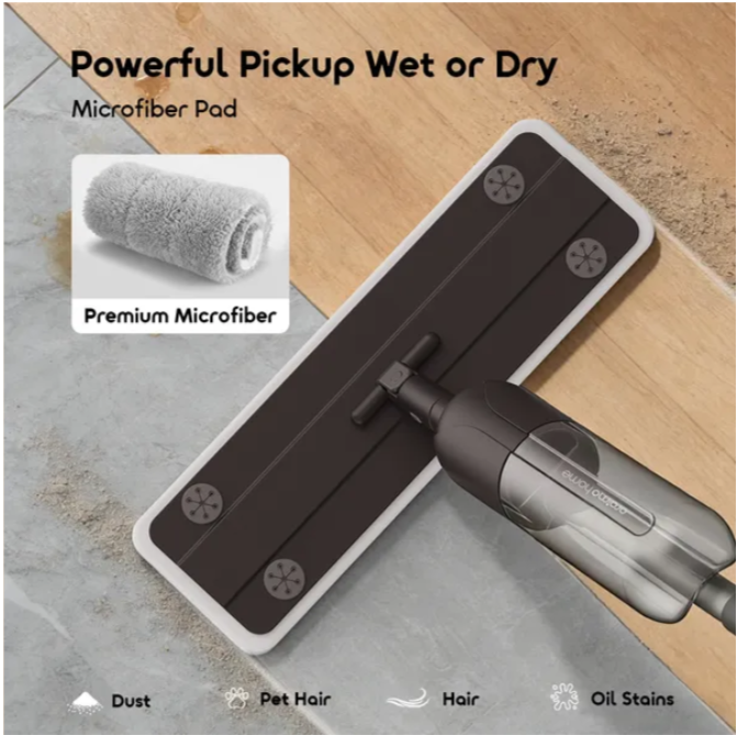 oraimo MistGlide Instant Mist 360° Spray Mop All In One Cleaning Kit, Powerful Spray for Deep Clean, Reach Every Edge, Dry & Wet MicroFiber Pads