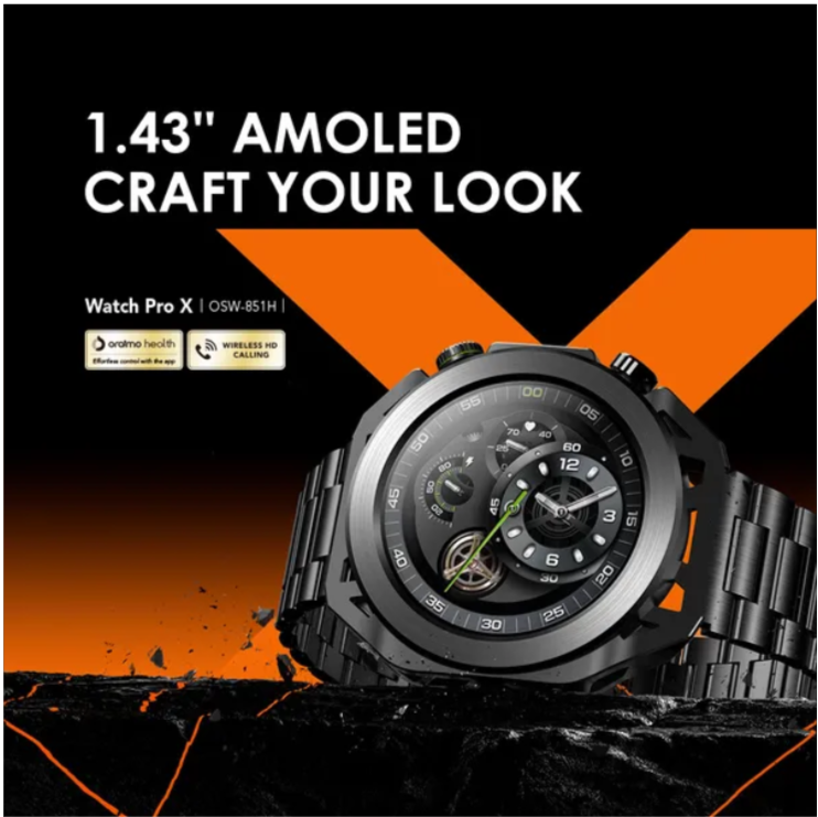 oraimo Watch Pro X 1.43'' Amoled IP68 waterproof Smart Watch with 2 Replaceable Watch Cases & Straps  Smartwatches