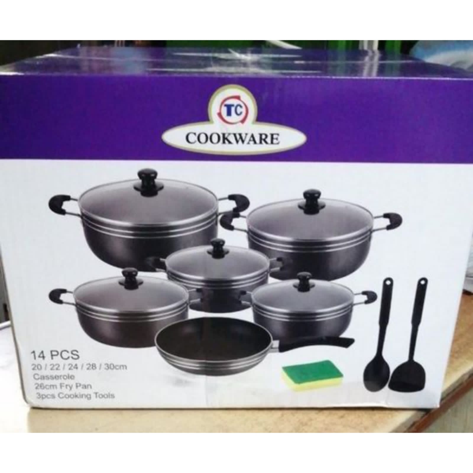 TC 14 Pieces Non-Stick Black Coated Cooking Pot/Sufuria , Our 14-pc Aluminum Pot Set will be a perfect addition to your cooking utensils .It is made from quality aluminum so you are assured it will la