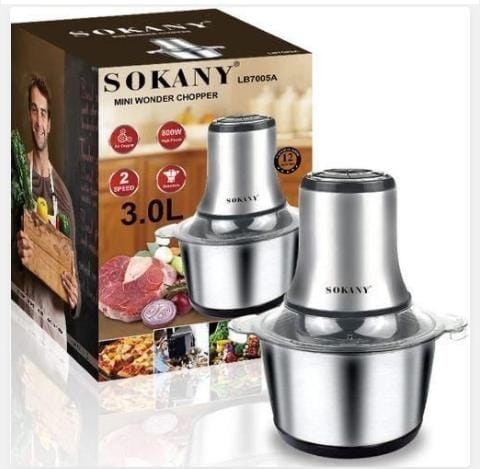 Sokany 3 L food Chopper Sokany food chopper, 3L food chopper, electric food processor, stainless steel chopper, kitchen food chopper, high-performance food processor, multifunctional food processor, v