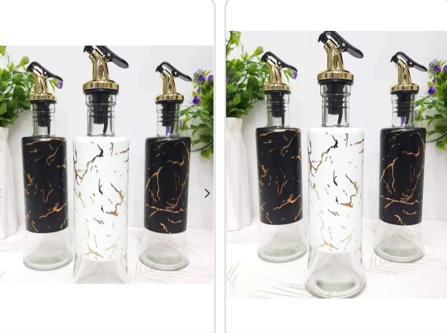 Marble Oil/Vinegar Jar – Stylish & Durable Dispenser – Ideal For Cooking Oils, Vinegar & Sauces – Leak-Proof Spout – Elegant Design – Perfect For Kitchen Or Dining Table Use 500ml