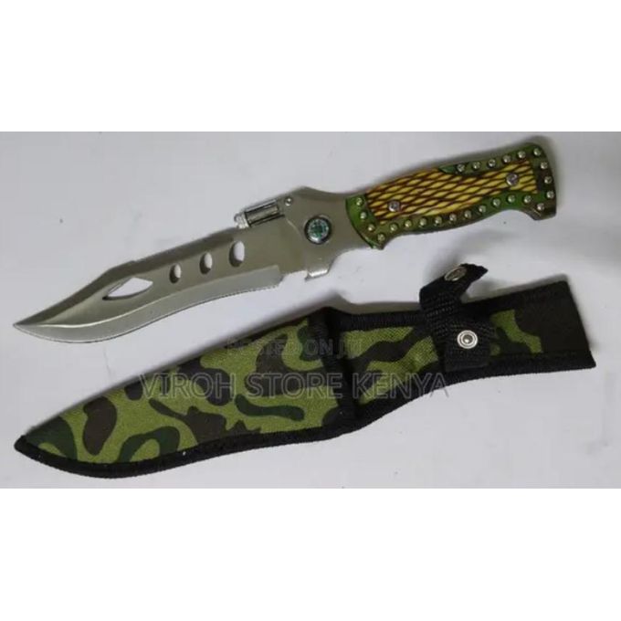 CLEARANCE OFFER  Multipurpose Camping Knife Blade Pouch Tactical Sheath, Military Knife With A Torch,sharp blade, torch, saw blade, compass, and bottle/can opener, providing a versatile and functional