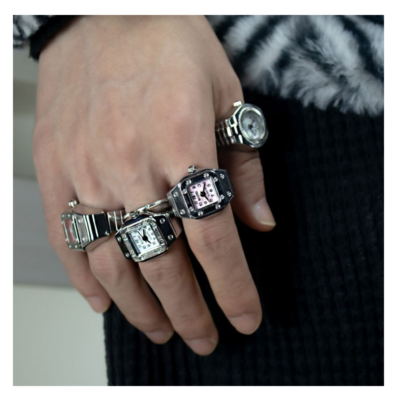 Men's Ring New Hot Selling Creative Alloy Finger Watch Couple Ring Watch