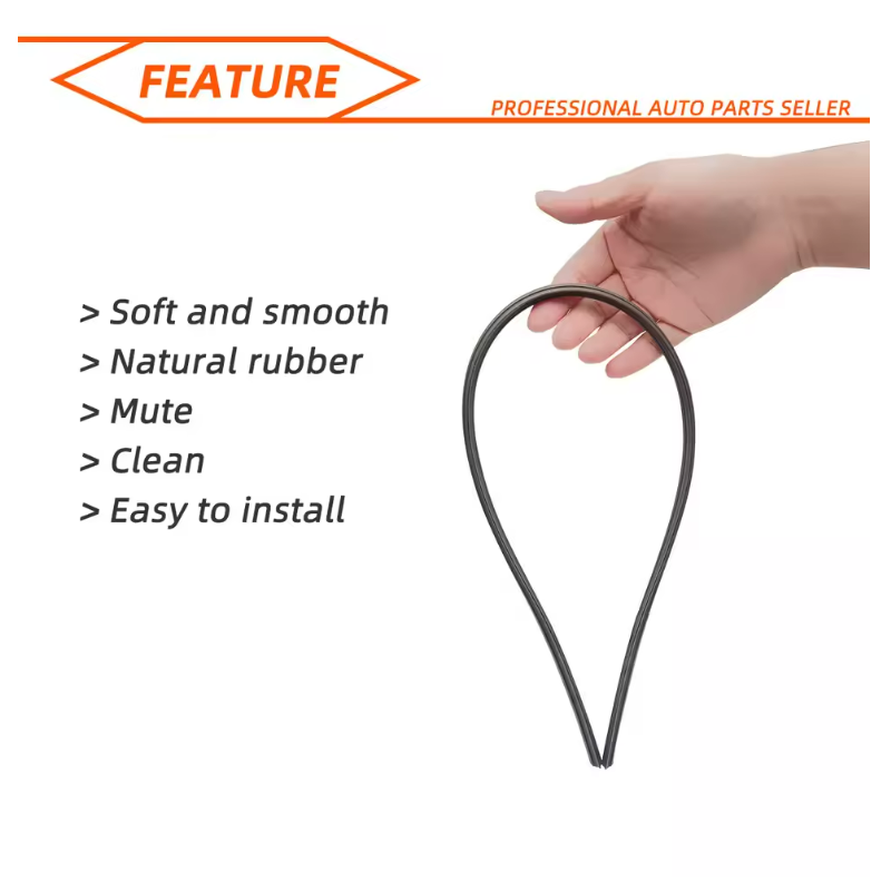 Car Wiper Rubber Strip Filling Strip Suitable For 6mm Frameless Wiper Car Accessories 14"-32"Inch Cuttable Wiper Rubber Strip