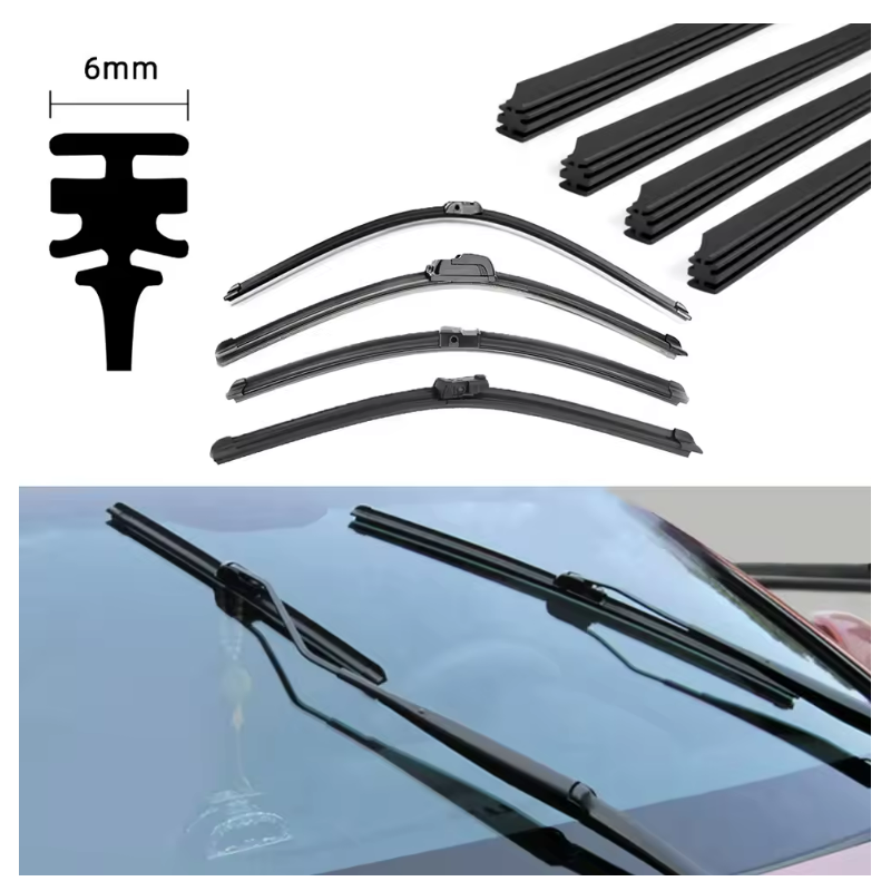 Car Wiper Rubber Strip Filling Strip Suitable For 6mm Frameless Wiper Car Accessories 14"-32"Inch Cuttable Wiper Rubber Strip