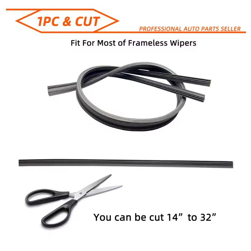 Car Wiper Rubber Strip Filling Strip Suitable For 6mm Frameless Wiper Car Accessories 14"-32"Inch Cuttable Wiper Rubber Strip