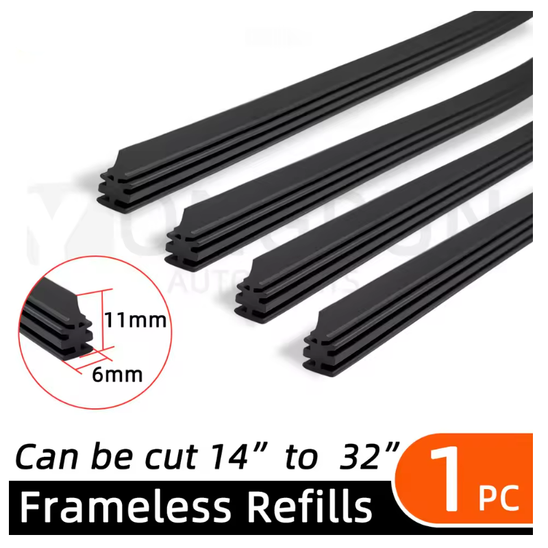Car Wiper Rubber Strip Filling Strip Suitable For 6mm Frameless Wiper Car Accessories 14"-32"Inch Cuttable Wiper Rubber Strip