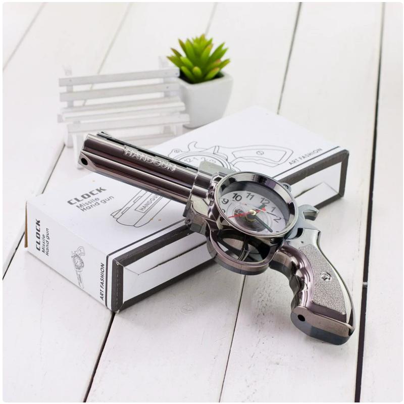 Revolver Shaped Alarm Clock, Fashionable And Creative, Versatile Alarm clock, household products, children's alarm clock