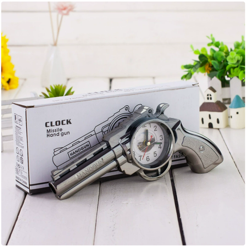 Revolver Shaped Alarm Clock, Fashionable And Creative, Versatile Alarm clock, household products, children's alarm clock